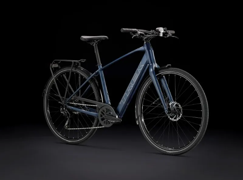 Trek Fx+ 2 Electric Hybrid Bike 2024 in Mulsanne Blue-1